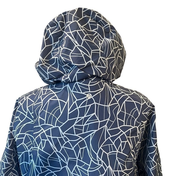 Traj3ctory Hooded Wind Breaker. Blue White Abstract. Dolman Sleeve. Size: Small - Picture 6 of 10